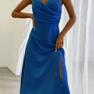 WW | V-Ausschnitt Midikleid Mit Druck Und Schlitz