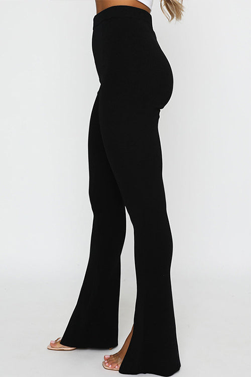 WW | Rosiedress Hohe Taille Schlitz Schlaghosen Skinny Pants