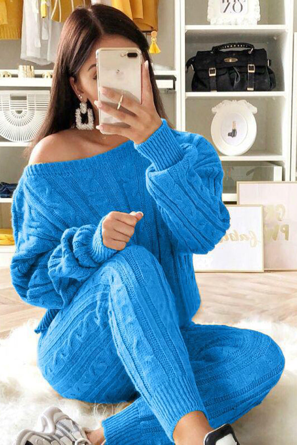 WW | Elevated Comfort Kabelpullover und Slim Fit Hosen Set
