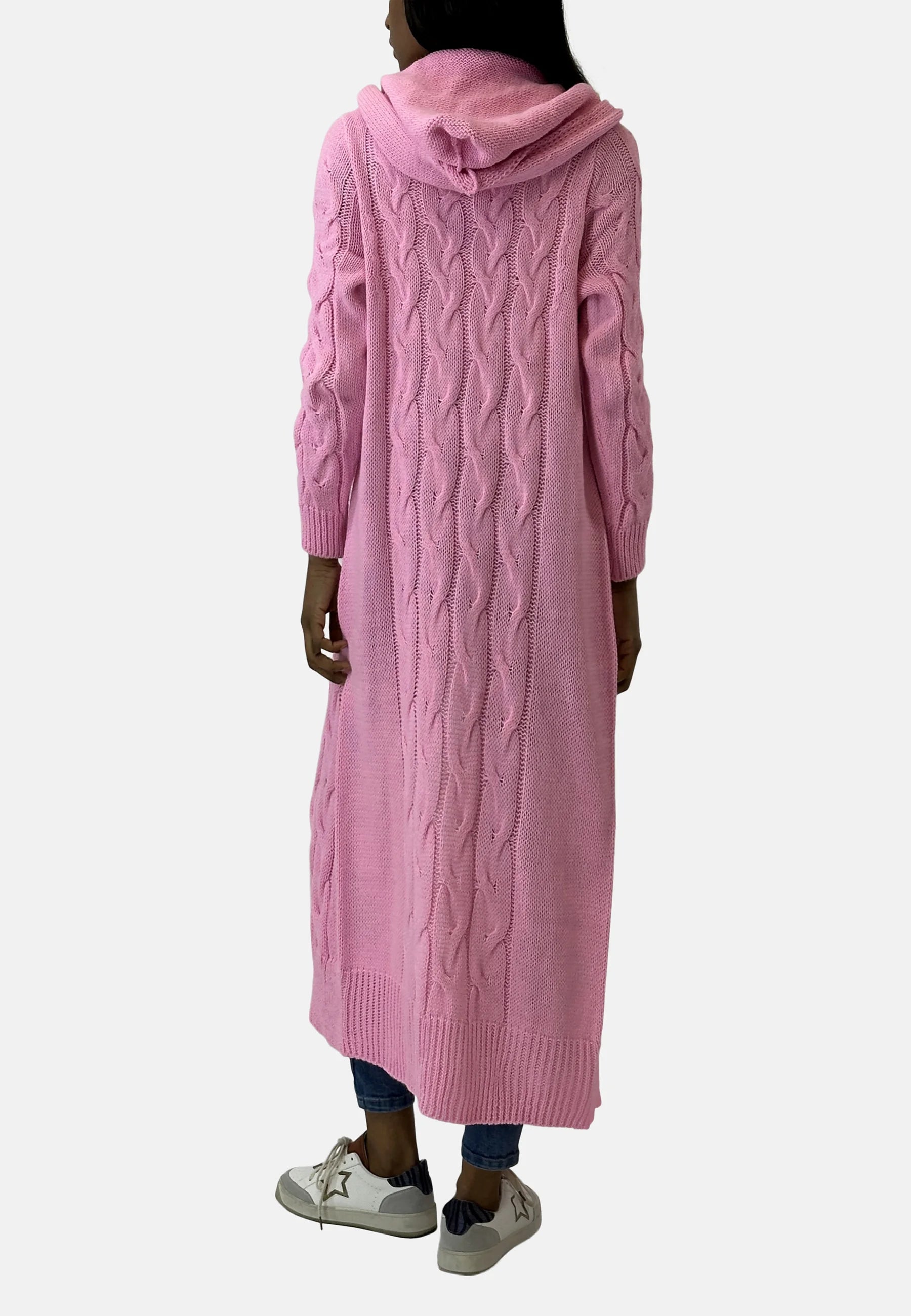W&W - Lange Strickjacke mit Kapuze
