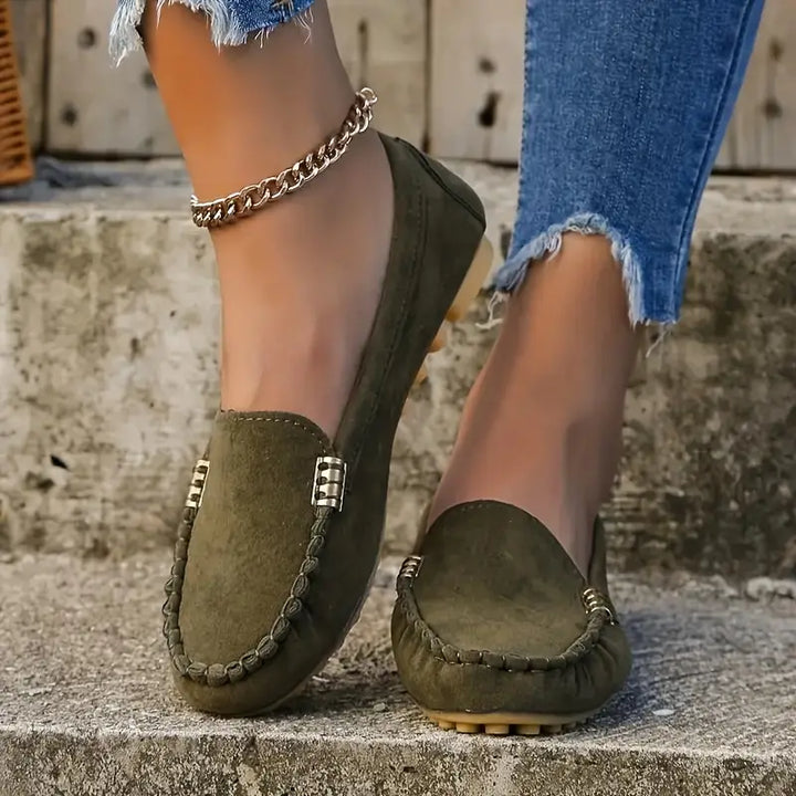 W&W Mode | Leichte Wildlederschuhe mit Flacher Rutschfester Sohle