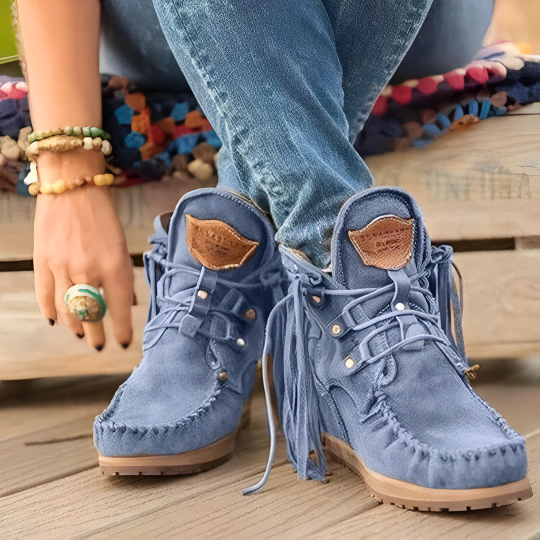 Damen leichte Wildlederstiefel mit rutschfester Sohle