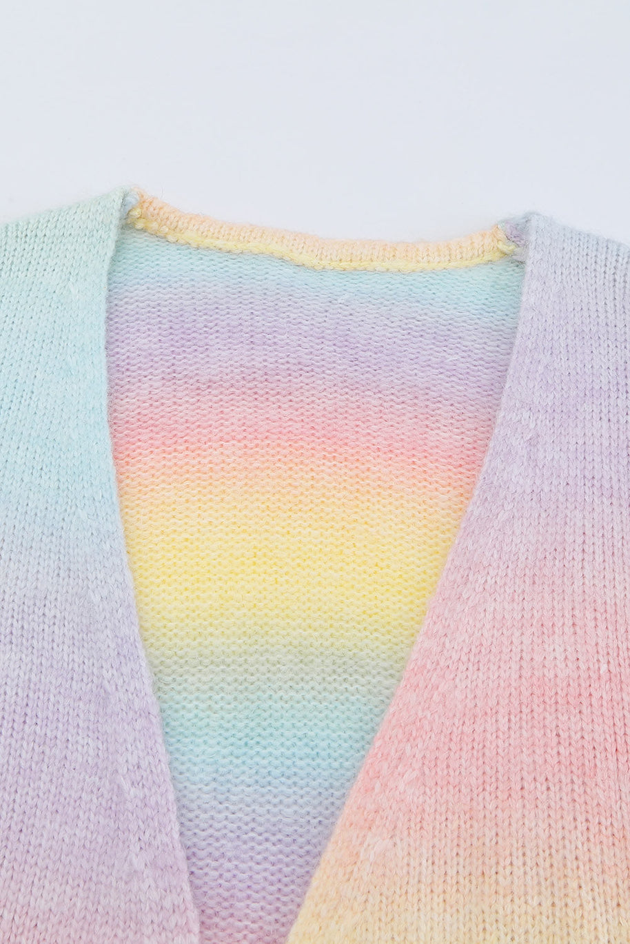 WW | Gradient Offene Vorderseite Fallendes Schulter Cardigan