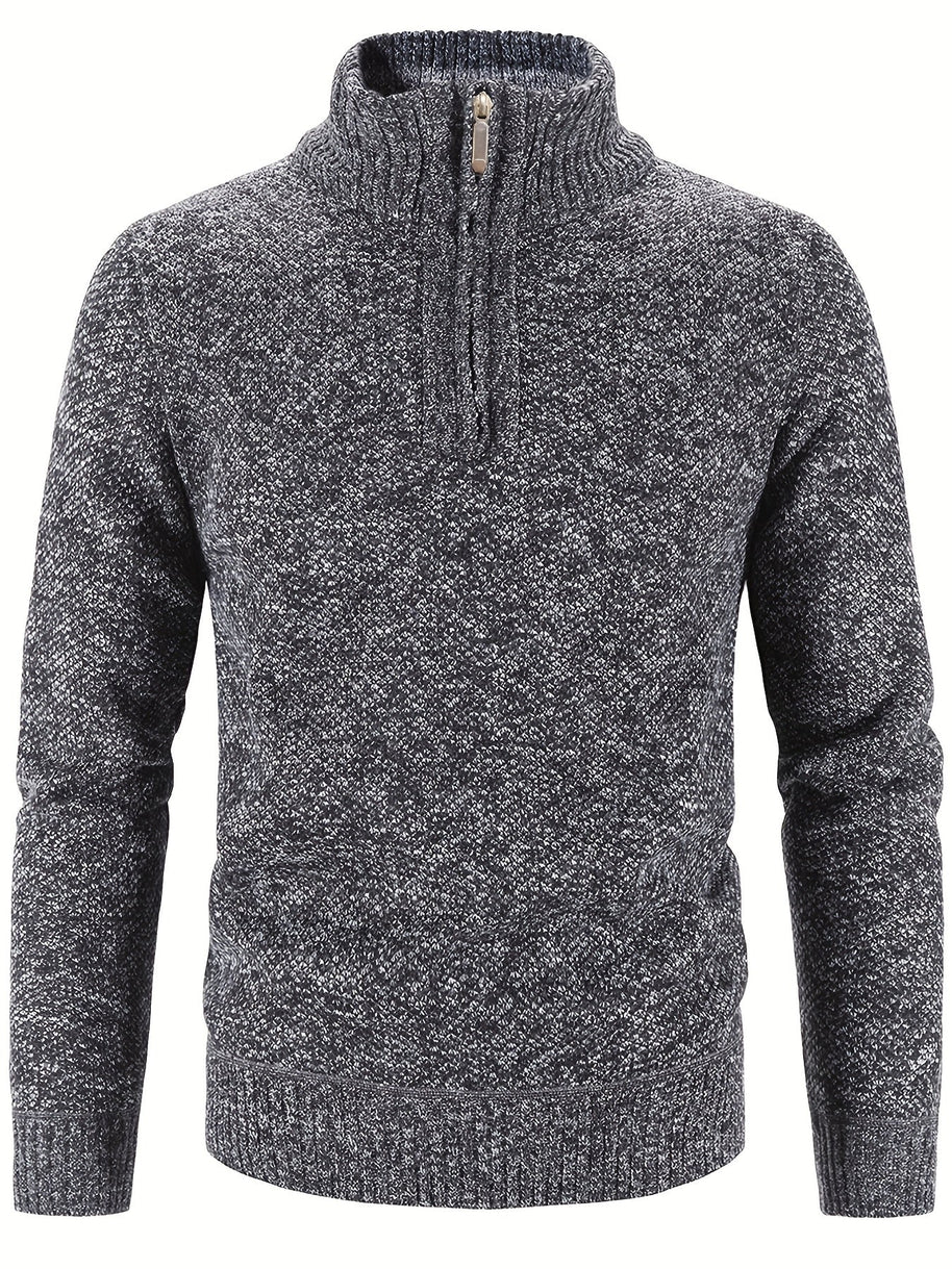WW | Stilvoller, Lässiger Pullover Mit Halbem Reißverschluss