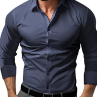 WW | Slim Fit Einfarbiges Baumwollhemd