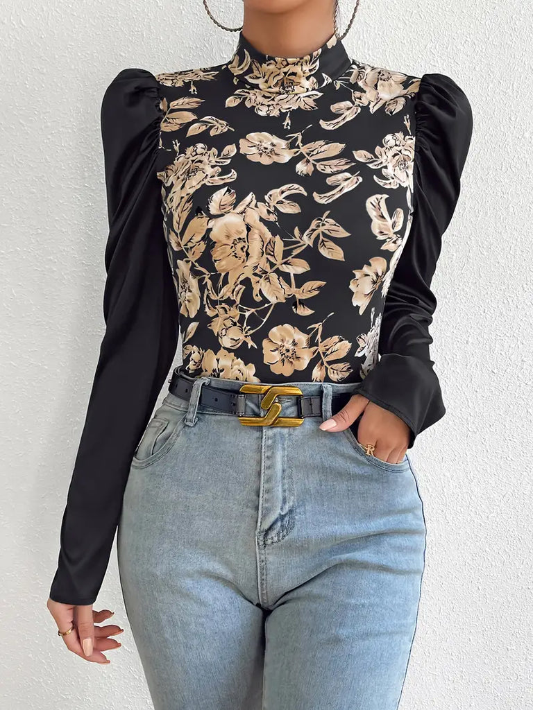 WW | Schimmernde Satinbluse Mit Markanten Puffärmeln Für Damen