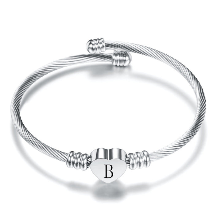 W&W Mode | Buchstaben Edelstahl Armreif