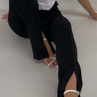 WW | Rosiedress Hohe Taille Schlitz Schlaghosen Skinny Pants