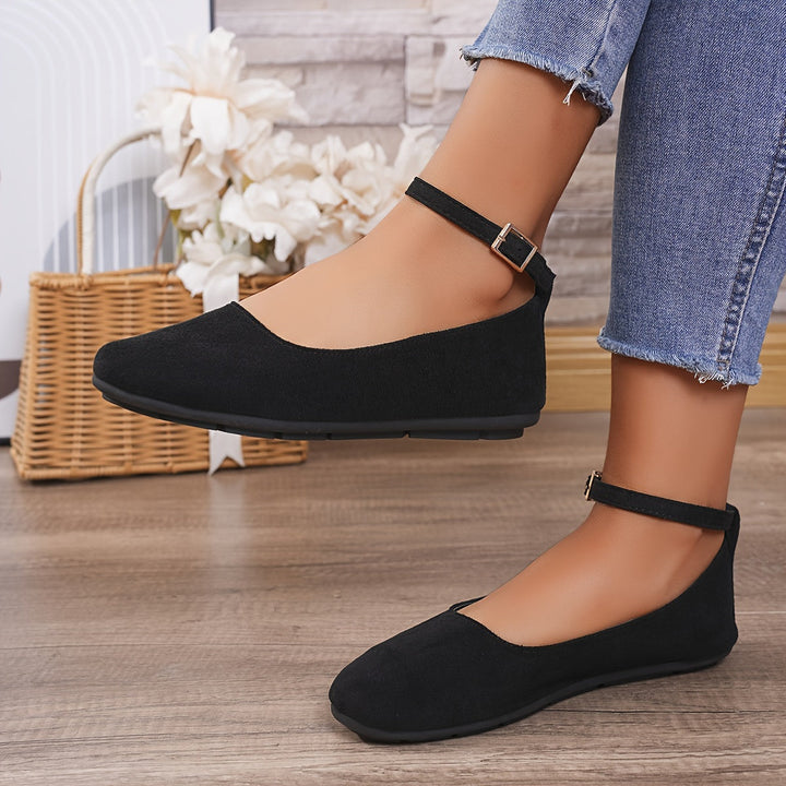 W&W Mode | Klassische Einfarbige Ballerinas Mit Riemchen