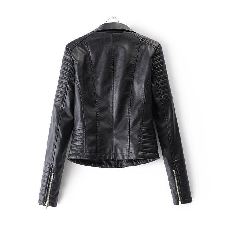 W&W Mode - Revers Reißverschluss Slim Fit Lederjacke