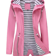 langer, wasserdichter, winddichter Sommermantel im sportlichen Stil