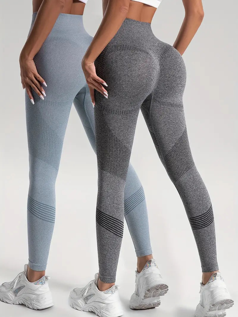 WW | 2 Stk. Sport Leggings für Yoga und Fitness Einfarbige Farbe mit Hohem Stretch.
