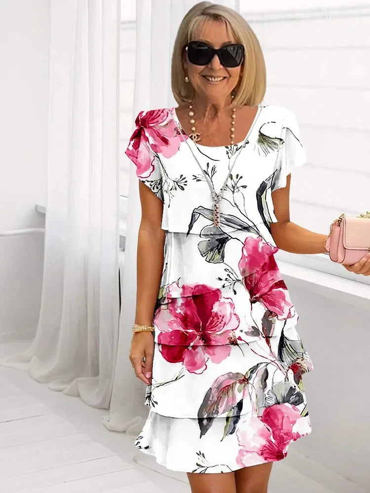 Damen Maxikleid mit Blumenmuster