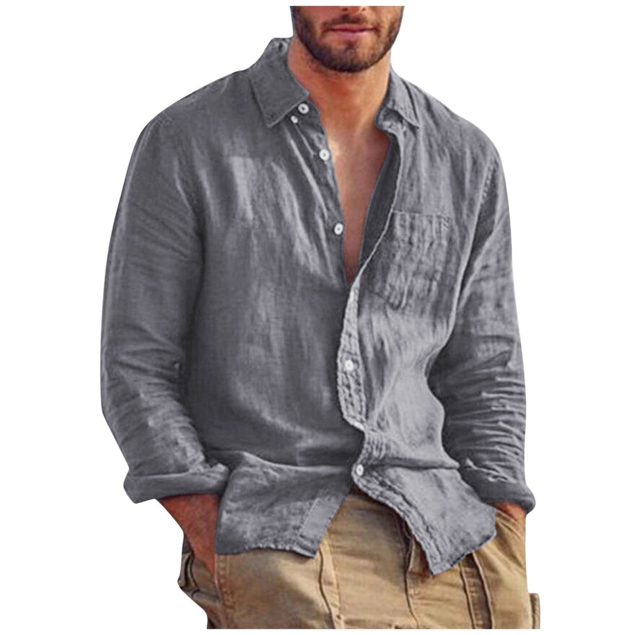 WW | Leinen T-shirt V-ausschnitt Herren