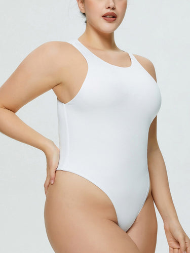WW | Vollgröße Rundhalsweite Träger Bodysuit