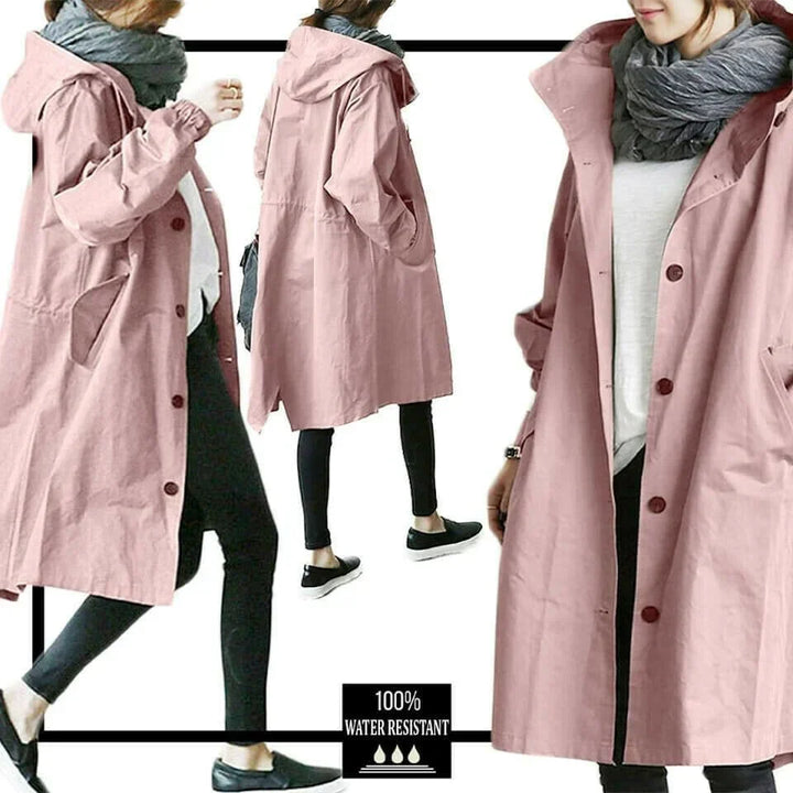 Übergroße Kapuzen-Windbreaker-Regenjacke