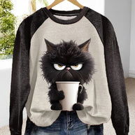 WW | Sweatshirt mit Katzenmotiv