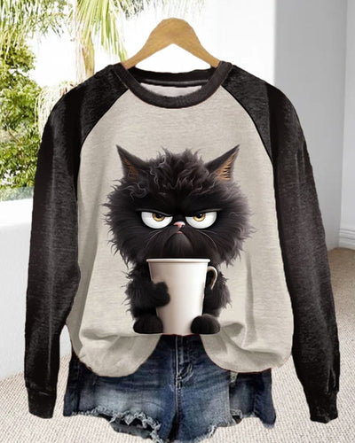WW | Sweatshirt mit Katzenmotiv