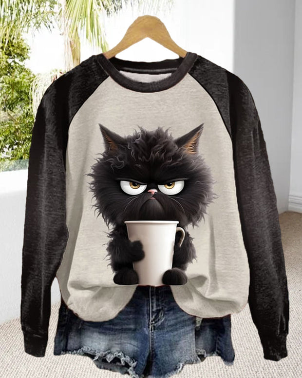 WW | Sweatshirt mit Katzenmotiv