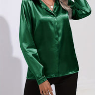 WW | Schicke Herbst Elegante Satin Bluse für Frauen