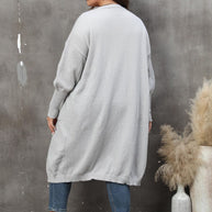 WW | Plus Size Langarm Taschen Cardigan