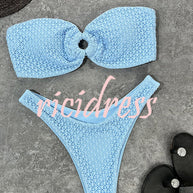 WW Bandeau-Bikini mit Ringausschnitt