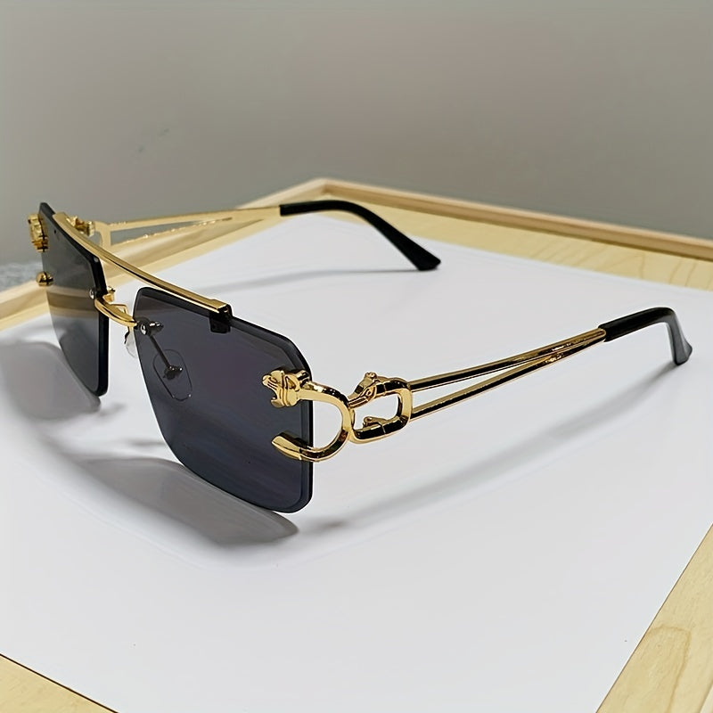 W&W Mode | Trendige Quadratische Randlose Sonnenbrille Für Herren