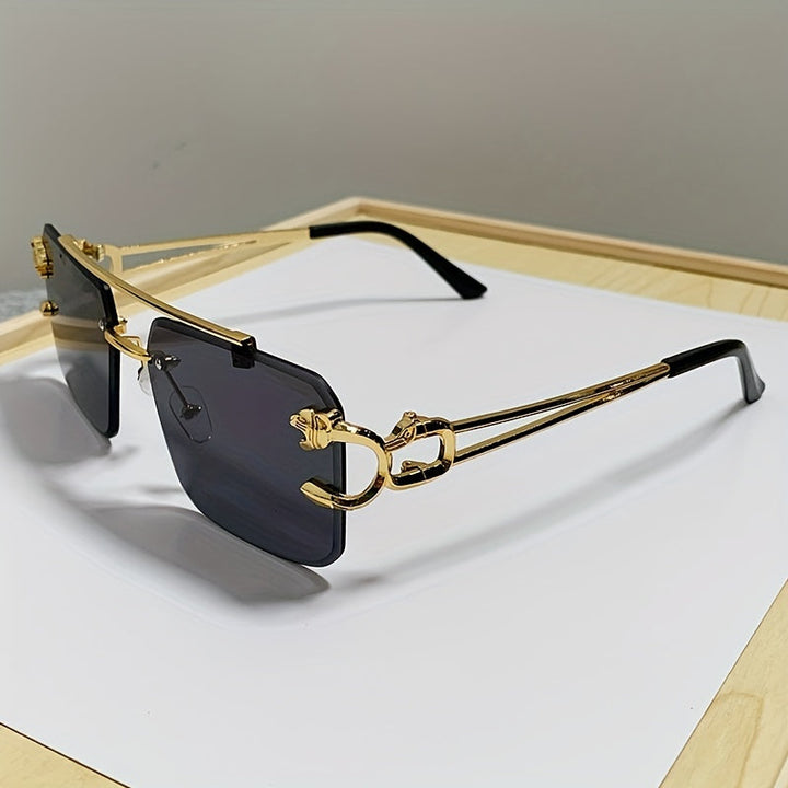 W&W Mode | Trendige Quadratische Randlose Sonnenbrille Für Herren