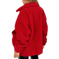WW | Damen Fleece Sweatshirt Mit Breitem Kragen