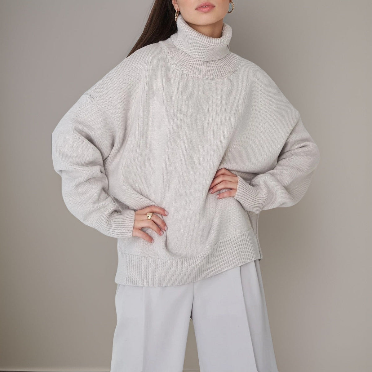 WW | Warmer Oversized Rollkragenpullover Für Den Winter