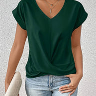 WW | Lässige Bluse Mit Kurzen Ärmeln Für Frauen