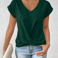 WW | Lässiges T-Shirt Mit V-Ausschnitt