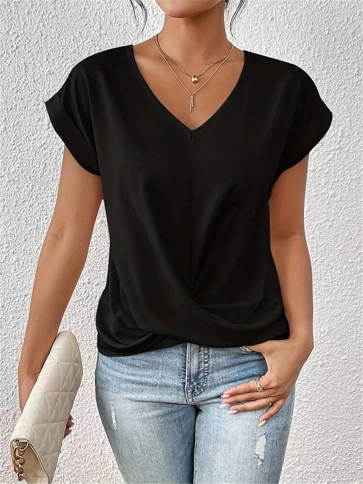W&W Mode | Kurzarm-V-Ausschnitt-Shirt – Leichtes und stilvolles Basic für Damen
