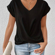 WW | Kurzarm-V-Ausschnitt-Shirt – Leichtes und stilvolles Basic für Damen