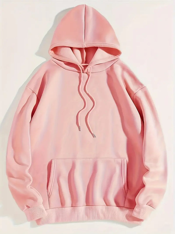 W&W Mode | Bequemer Einfarbiger Damen Hoodie mit Kapuze