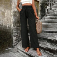 WW | Farbige Luftige Sommerhosen Damen Mit Weitem Bein Für Frauen
