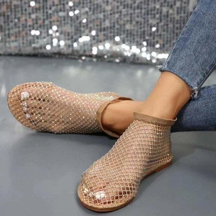 W&W Mode | Flatsandalen mit Strass-Design