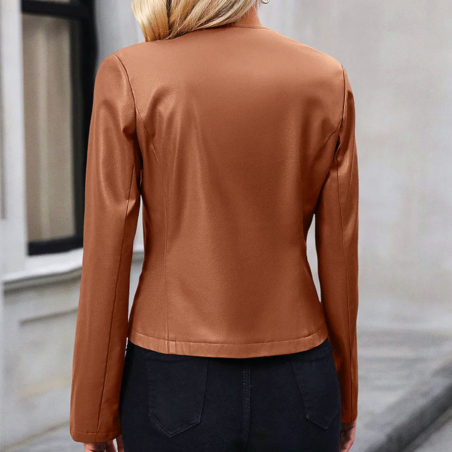 WW | Stylische Bikerjacke aus Leder für Damen