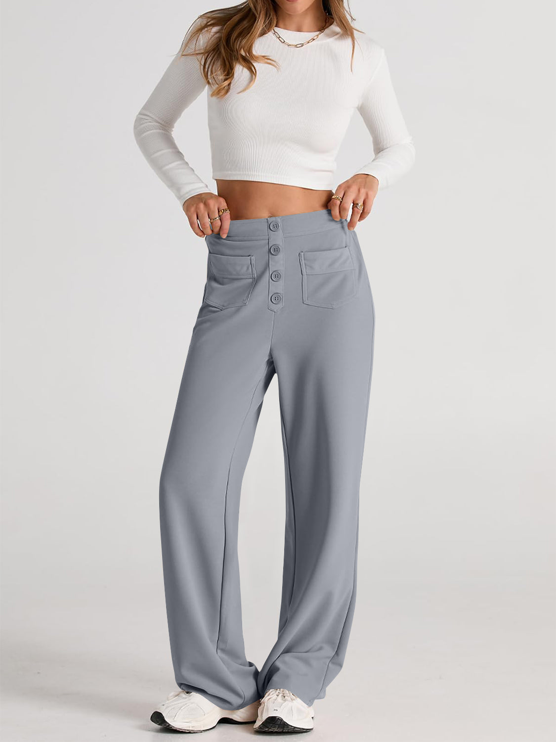 WW | Taille Weite Hose Mit Taschen Elegant Und Komfortabel