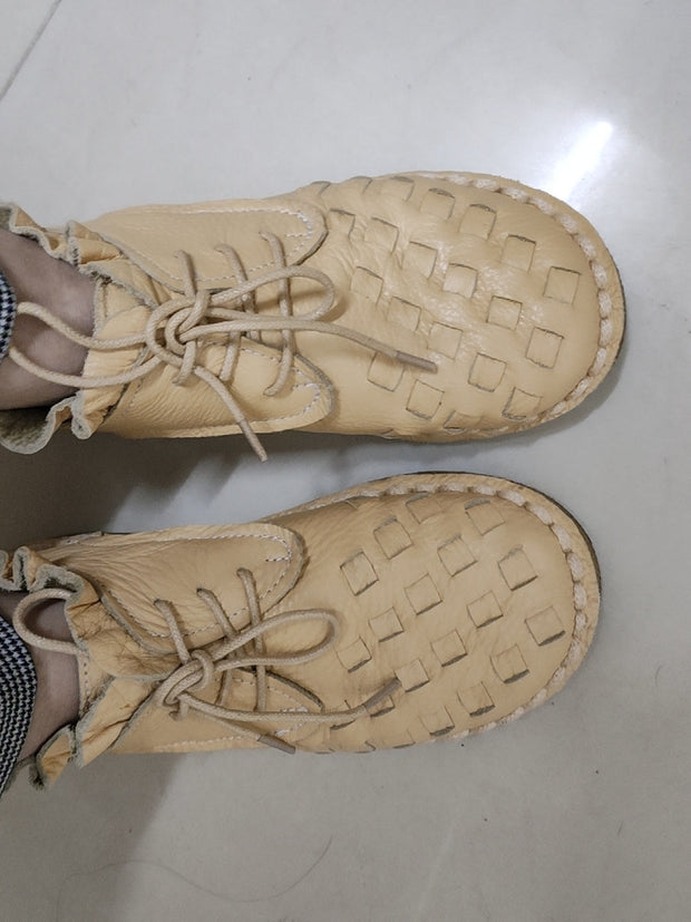 WW | Retro Künstlerisch Echtes Leder Damen Schuhe