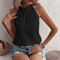 WW | Neckholder-Top mit Punktedetail