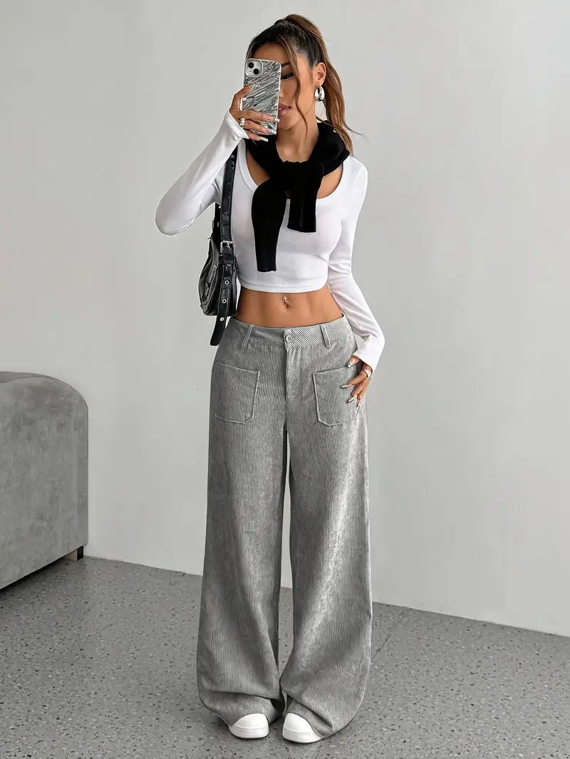 WW | Cordhose Mit Weitem Bein Für Frauen