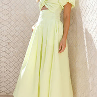 WW | Rosiedress Puffärmel Twist-Front Cut-Out Schwung Maxi-Kleid