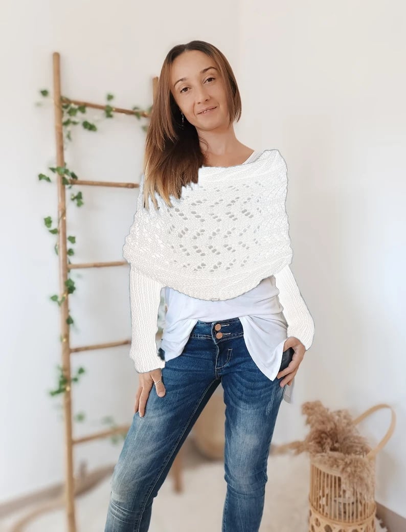 W&W Mode | Schal - eleganter Damen gewebter Überwurf