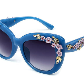 WW | Exquisite Damen Sonnenbrille Mit Blumenmuster