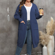 WW | Plus Size Langarm Taschen Cardigan