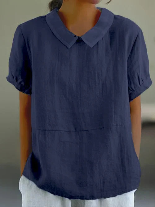 WW | Weiche Baumwoll-Leinen-Bluse für Damen