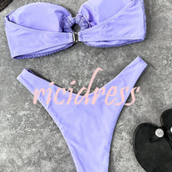 WW Bandeau-Bikini mit Ringausschnitt