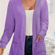 WW | Stilvolle Strickjacke mit Offener Front & Taschen