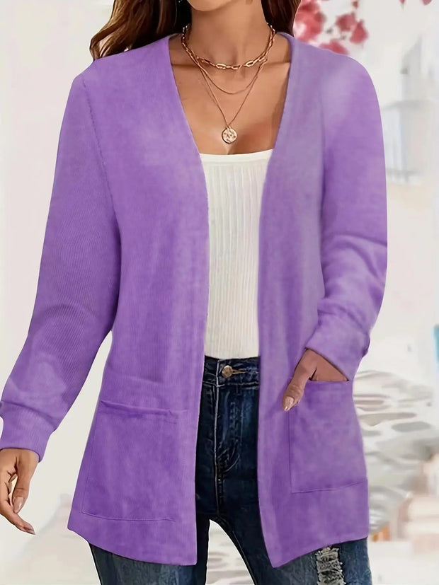 WW | Stilvolle Strickjacke mit Offener Front & Taschen